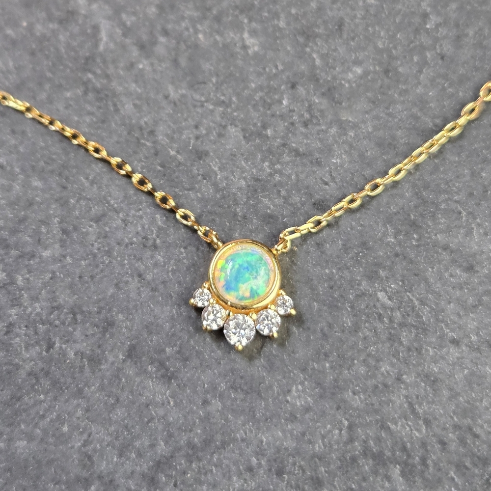 NWT Argento Vivo Sterling Silver Opal and CZ Pendant - Picture 8 of 8
